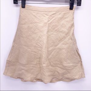 Dissh Tan A-Line Linen Mini Skirt Size 6
